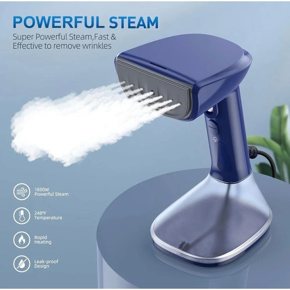 Steamer for Clothes - 1800W Powerful Steam, 2 Modes for Wet and Dry Ironing, 20-